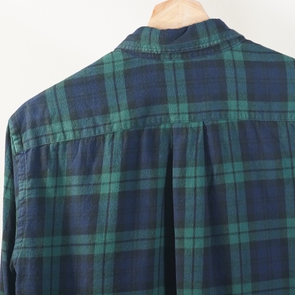 Uniqlo Classic Flannel Blue Green Checker Shirt - Picture 5 of 5